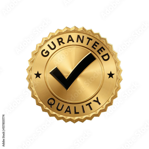 Premium Gold Seal with Checkmark and 