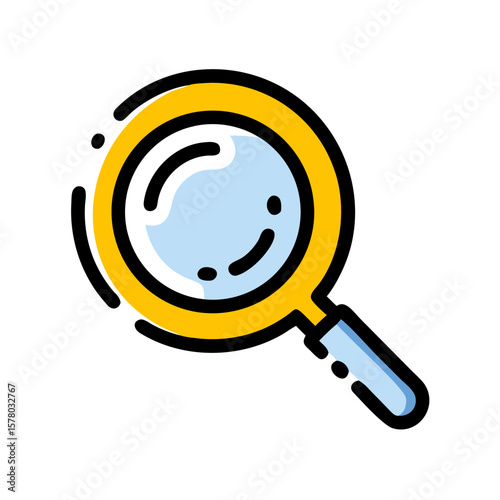 High contrast search magnifier icon