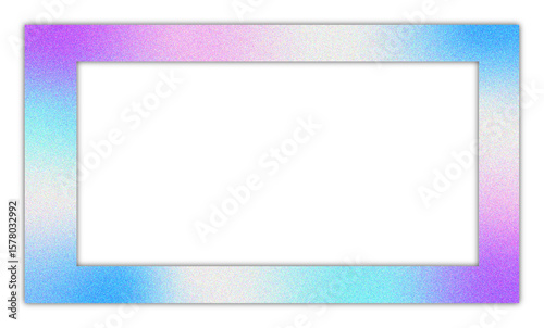 Holographic glitter or sparkling frame border on transparent background