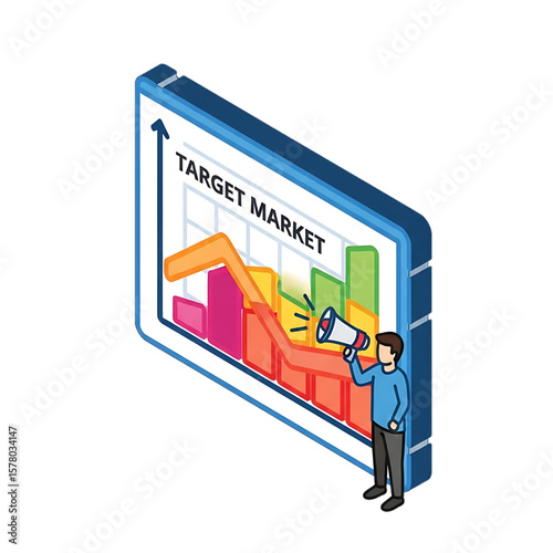 Target market data analysis with chart and graph.