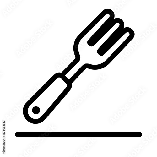 Gardening Fork Simple Outline Icon Design