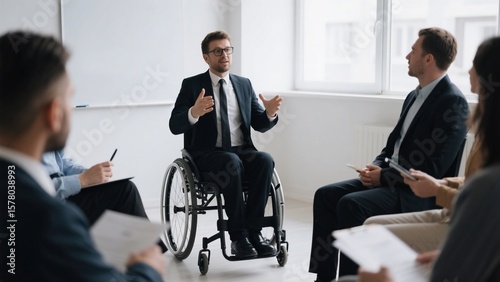 Business Meeting with Person in Wheelchair