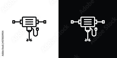Hydraulic breaker icon in vector. Logotype