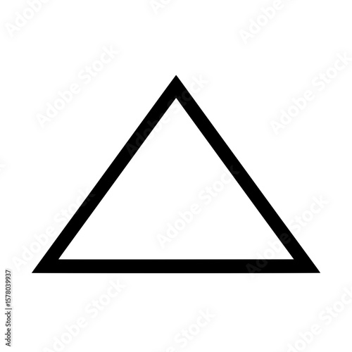A simple geometric shape featuring a black outlined triangle on a plain white background image viewable here