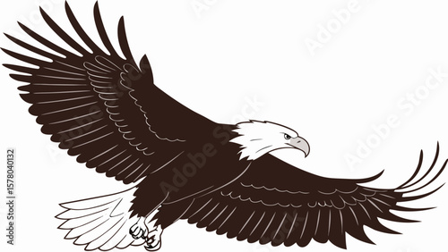 Majestic Bald Eagle Landing Silhouette – Patriotic Power in Motion