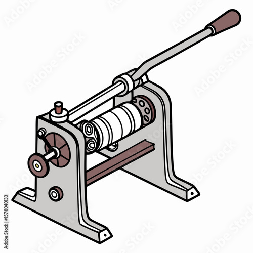 Creative Pipe Bending Machine Vector Illustration | Industrial Tube Bender Design for Manufacturing, Engineering, and Metal Fabrication Graphics