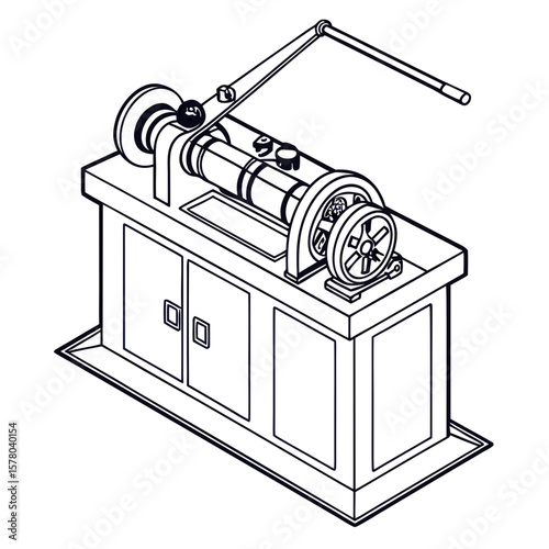 Creative Pipe Bending Machine Vector Illustration | Industrial Tube Bender Design for Manufacturing, Engineering, and Metal Fabrication Graphics