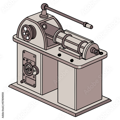 Creative Pipe Bending Machine Vector Illustration | Industrial Tube Bender Design for Manufacturing, Engineering, and Metal Fabrication Graphics