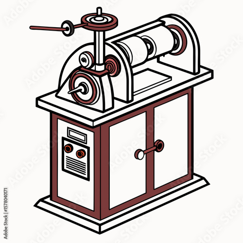 Creative Pipe Bending Machine Vector Illustration | Industrial Tube Bender Design for Manufacturing, Engineering, and Metal Fabrication Graphics