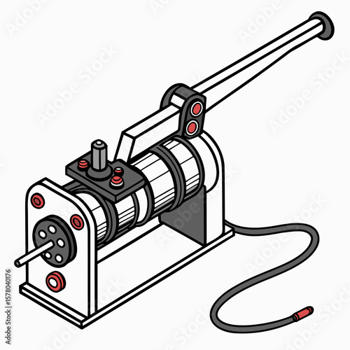 Creative Pipe Bending Machine Vector Illustration | Industrial Tube Bender Design for Manufacturing, Engineering, and Metal Fabrication Graphics