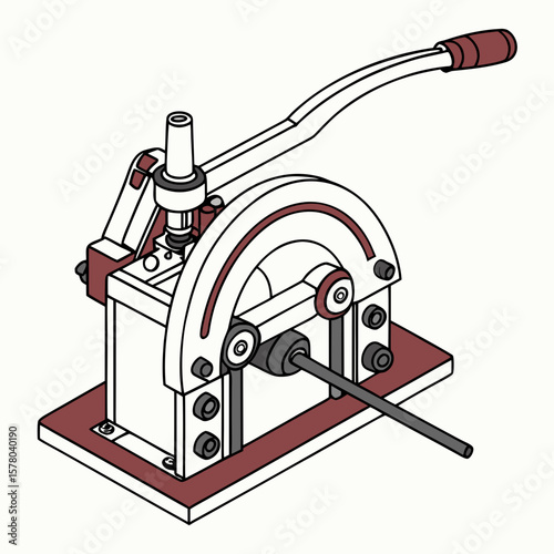 Creative Pipe Bending Machine Vector Illustration | Industrial Tube Bender Design for Manufacturing, Engineering, and Metal Fabrication Graphics