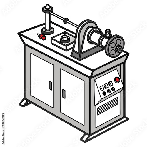 Creative Pipe Bending Machine Vector Illustration | Industrial Tube Bender Design for Manufacturing, Engineering, and Metal Fabrication Graphics