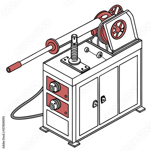 Creative Pipe Bending Machine Vector Illustration | Industrial Tube Bender Design for Manufacturing, Engineering, and Metal Fabrication Graphics