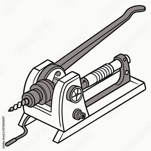 Creative Pipe Bending Machine Vector Illustration | Industrial Tube Bender Design for Manufacturing, Engineering, and Metal Fabrication Graphics
