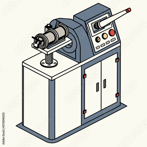 Creative Pipe Bending Machine Vector Illustration | Industrial Tube Bender Design for Manufacturing, Engineering, and Metal Fabrication Graphics