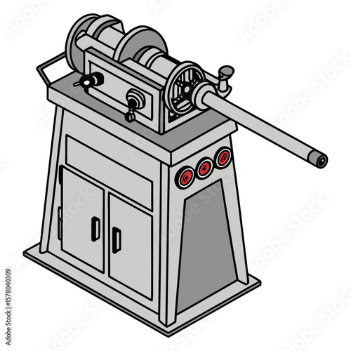 Creative Pipe Bending Machine Vector Illustration | Industrial Tube Bender Design for Manufacturing, Engineering, and Metal Fabrication Graphics