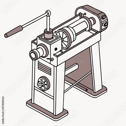 Creative Pipe Bending Machine Vector Illustration | Industrial Tube Bender Design for Manufacturing, Engineering, and Metal Fabrication Graphics