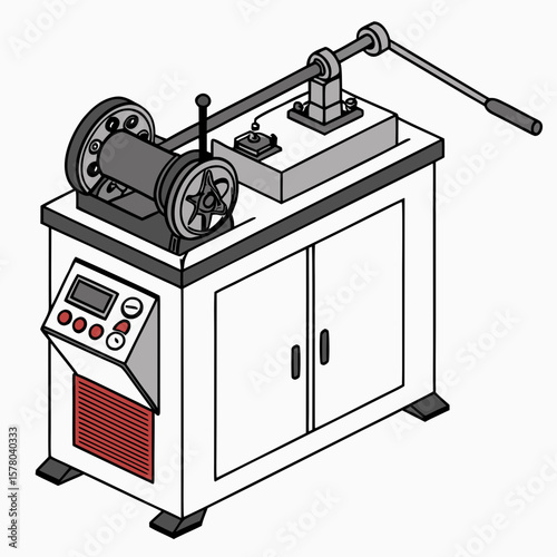 Creative Pipe Bending Machine Vector Illustration | Industrial Tube Bender Design for Manufacturing, Engineering, and Metal Fabrication Graphics