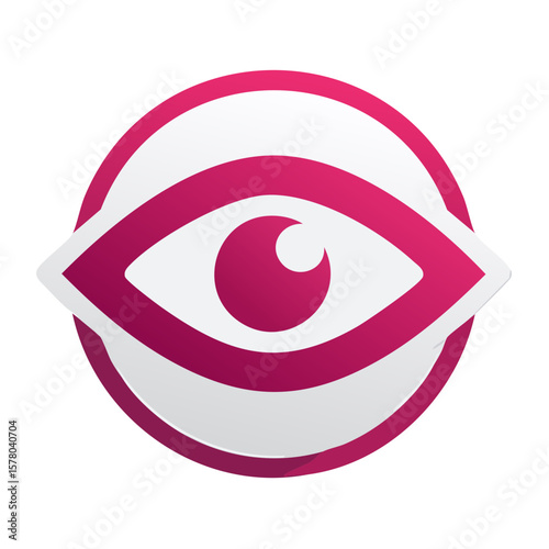 Stylized Eye Graphic in Circle Shape with Vibrant Colors for Creative Vision Focus and Awareness