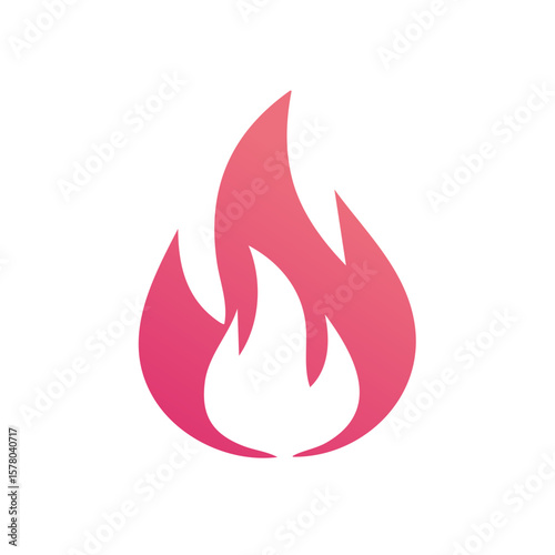 Pink Flame Illustration Fire Icon Glowing Hot Concept