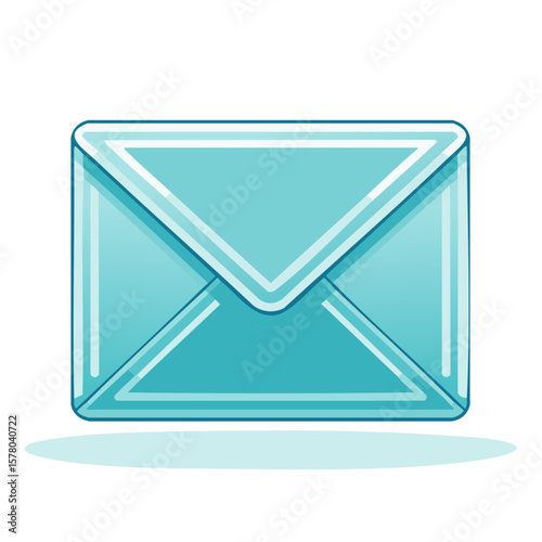 Light Blue Envelope Illustration for Message Delivery and Postal Communication