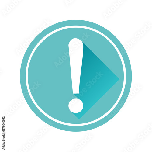 Circle with Exclamation Mark Icon Sign Warning Notice Attention Risk Alert Turquoise