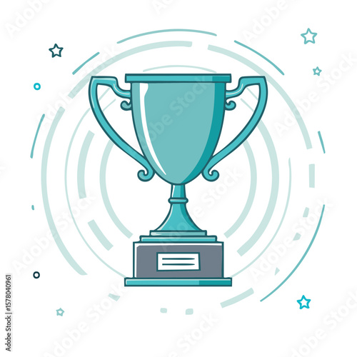 Shiny Victory Trophy Illustration Symbolizing Achievement and Competition