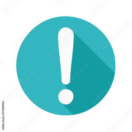 Exclamation Point Icon Alert Notification Sign in Teal Circle Design