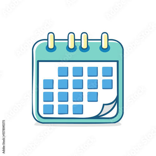 Calendar icon with a page peeling away showing appointment tracker organization scheduling schedule reminder event planning