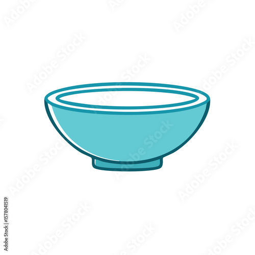Illustration of a blue bowl with a simple design for a variety of uses in the kitchen