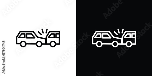 Rear end collision icon in vector. Logotype