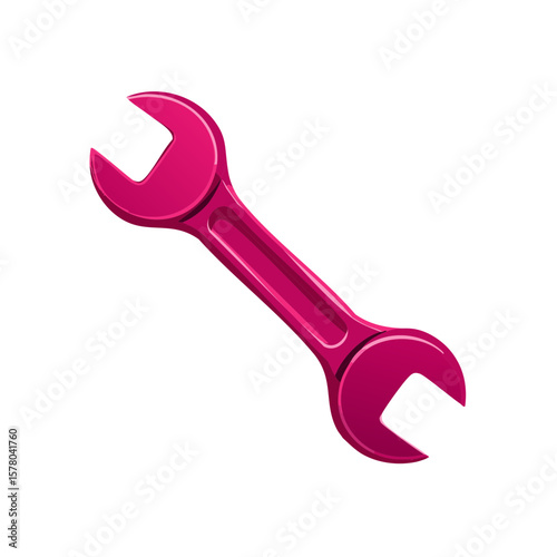Vivid Magenta Open End Wrench, Maintenance, Repair, Tool, Isolated Object