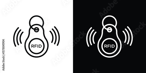 RFID key tag icon in vector. Logotype