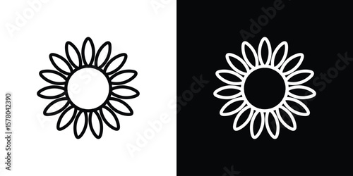 Sunflower icon in vector. Logotype