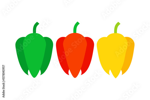 Colorful Pepper Varieties Grouped Together On Tabletop