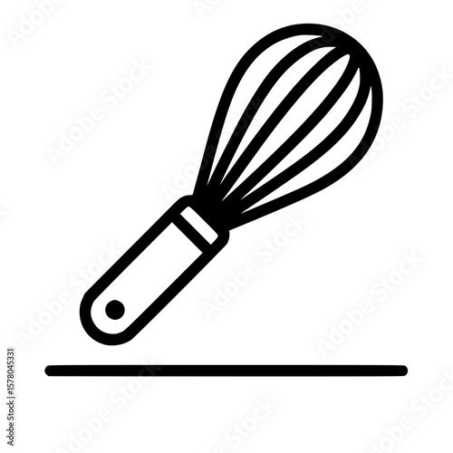 Minimalist Kitchen Whisk Outline Icon for Baking