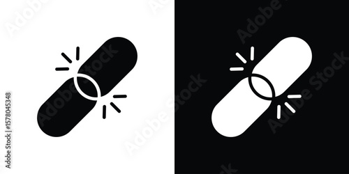 Broken link icon symbol. Vector icon in trendy flat design