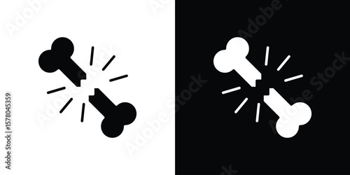 Broken bone icon symbol. Vector icon in trendy flat design