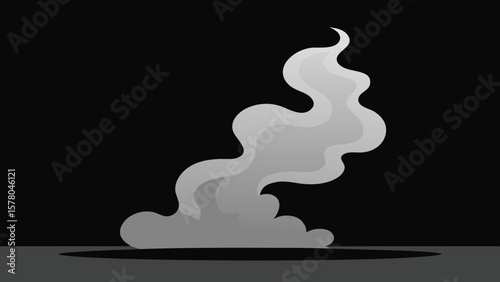 Abstract illustration of rising smoke or steam with subtle gradients on black background