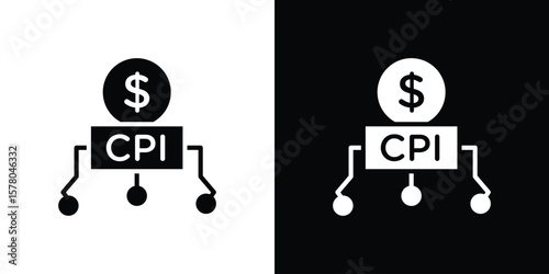 Consumer prices index icon symbol. Vector icon in trendy flat design
