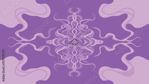 Abstract purple symmetrical art with flowing organic shapes and elegant design elements
