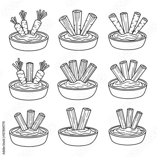 Set of carrot sticks in a bowl for healthy snack or meal prep