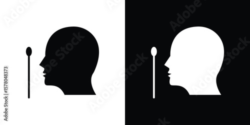 Nasal swab icon symbol. Vector icon in trendy flat design