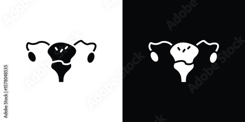 Pelvic inflammatory disease icon symbol. Vector icon in trendy flat design