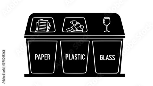 Sorting materials with a black and white recycling bin helps to save resources and protect the environment.