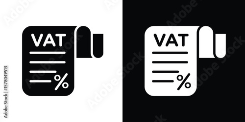 Value added tax VAT icon symbol. Vector icon in trendy flat design