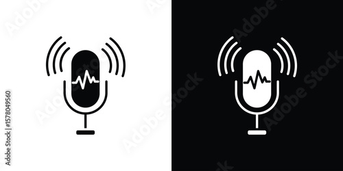 Voice recognition icon symbol. Vector icon in trendy flat design