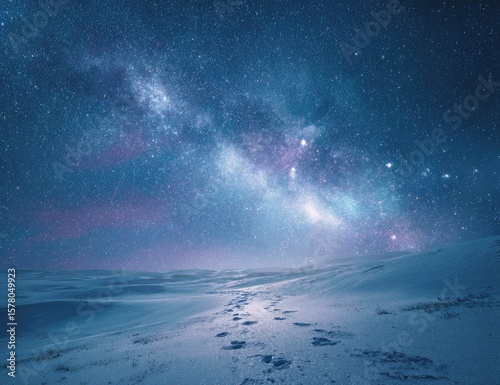 Milky Way over snowy desert (1)