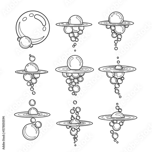 Bubble pattern with various sizes and shapes for background or design