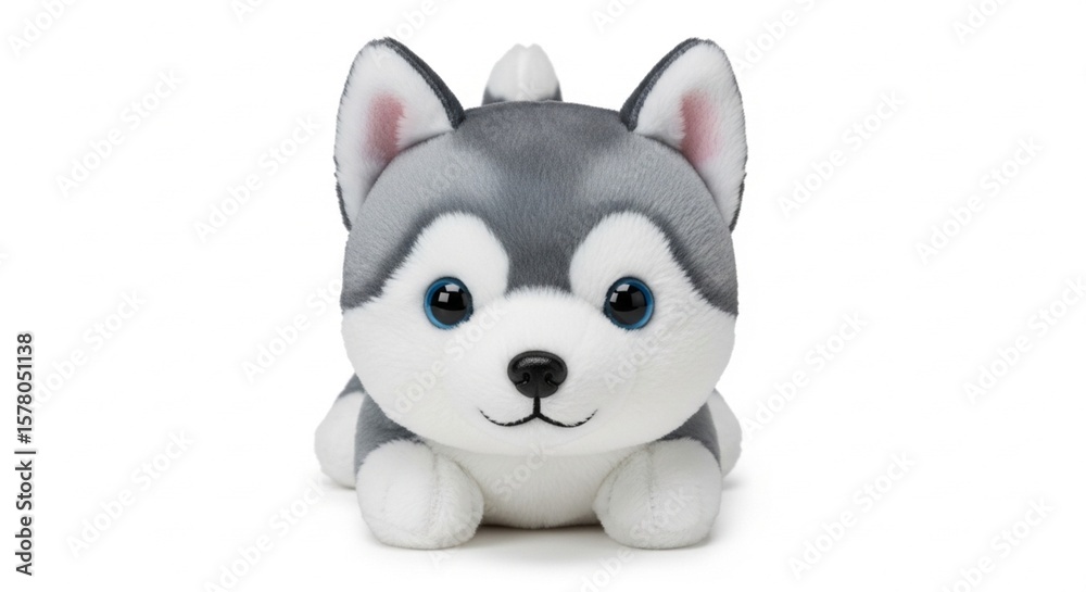 Obraz premium Pelúcias fofas de animais e personagens em estilo infantil, gerado por IA | Cute plush toys of animals and characters in childlike style, AI generated